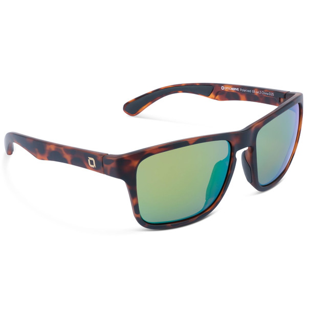 product variation OPTIC NERVE Unisex Rumble Matte Tortoise Frame with Polarized Amber Lens Green Mirror Sunglasses (22818) image