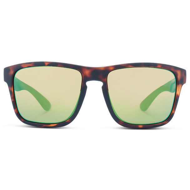 product variation OPTIC NERVE Unisex Rumble Matte Tortoise Frame with Polarized Amber Lens Green Mirror Sunglasses (22818) image