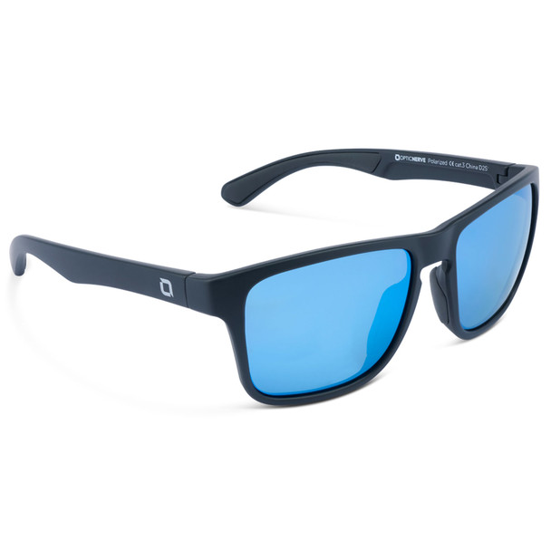 product variation OPTIC NERVE Unisex Rumble Matte Black Frame with Polarized Amber Lens Blue Mirror Sunglasses (22819) image