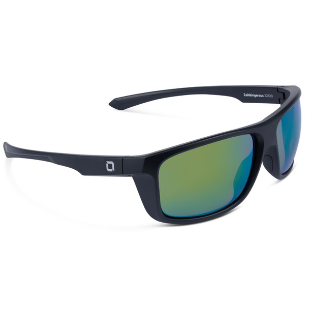 product variation OPTIC NERVE Unisex Cuda Matte Black Frame with Polarized Amber Lens Green Mirror Sunglasses (22820) image