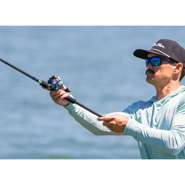 product variation OPTIC NERVE Unisex Cuda Matte Black Frame with Polarized Amber Lens Blue Flash Mirror Sunglasses (22821) image