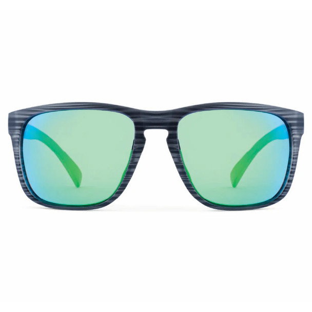 product variation OPTIC NERVE Ziggy XL Matte Driftwood Gray Sunglasses with Polarized Smoke Lens Green Mirror (22836) image