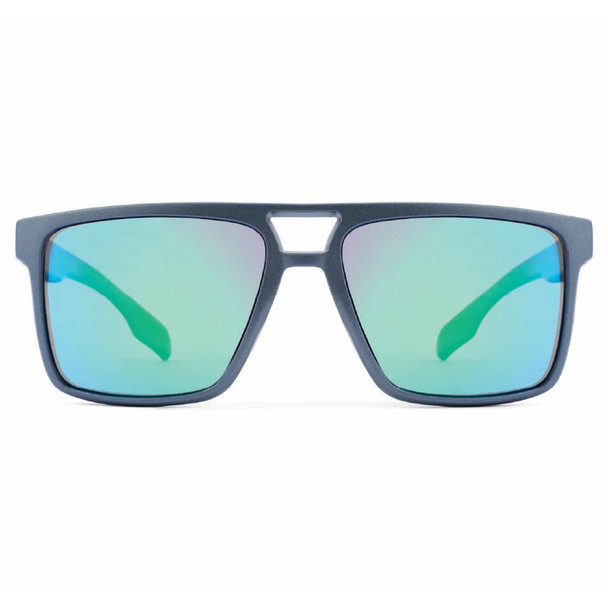 product variation OPTIC NERVE Unisex Larimer Matte Aluminum Gray Sport Sunglasses with Polarized Smoke Lens Green Mirror (22849) image