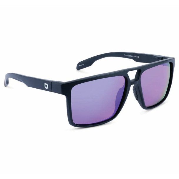 product variation OPTIC NERVE Unisex Larimer Matte Black Sport Sunglasses with Polarized Smoke Lens Blue Mirror (22850) image
