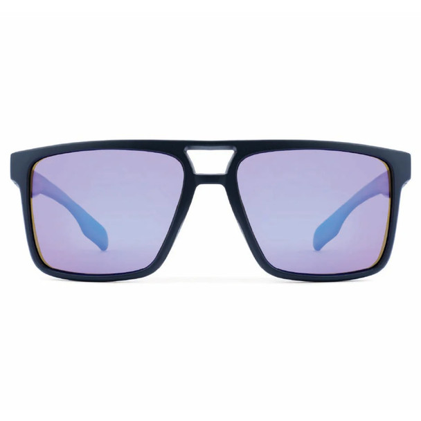 product variation OPTIC NERVE Unisex Larimer Matte Black Sport Sunglasses with Polarized Smoke Lens Blue Mirror (22850) image