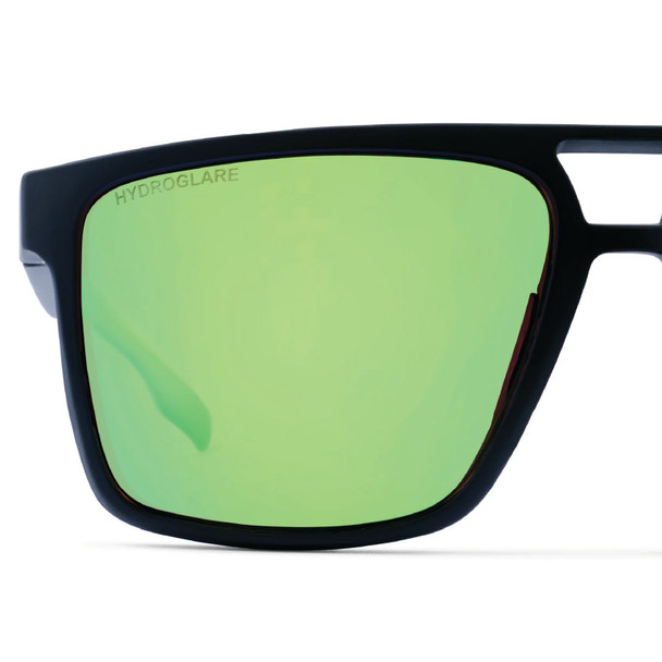 product variation OPTIC NERVE Unisex Larimer Matte Black Sport Sunglasses with Hydroglare Polarized Brown Lens Green Mirror (22884) image