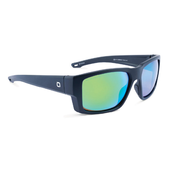 product variation OPTIC NERVE Caddo Matte Black Sunglasses with Hydroglare Polarized Brown Lens Green Mirror (22872) image