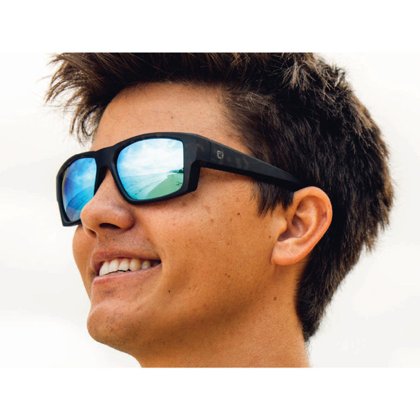 product variation OPTIC NERVE Caddo Matte Gray Tortuga Sunglasses with Hydroglare Polarized Smoke Lens Ice Blue Mirror (22873) image