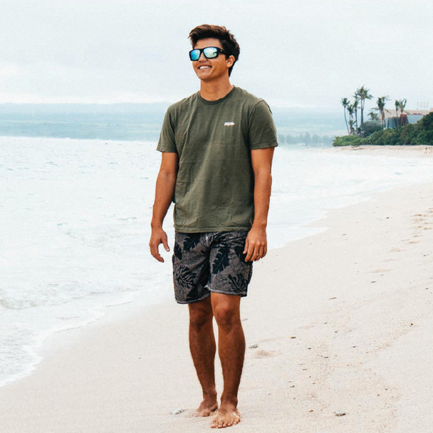 product variation OPTIC NERVE Caddo Matte Gray Tortuga Sunglasses with Hydroglare Polarized Smoke Lens Ice Blue Mirror (22873) image