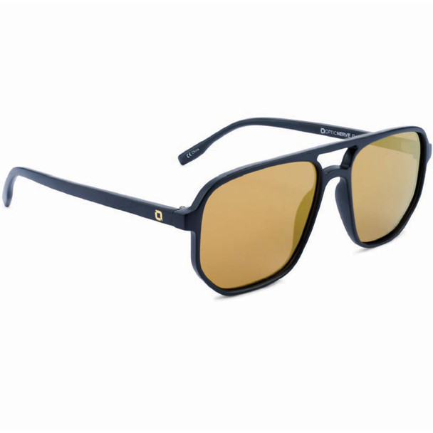 product variation OPTIC NERVE Unisex Wonderspoon Matte Black Frame with Polarized Brown Lens Gold Mirror Sunglasses (22832) image