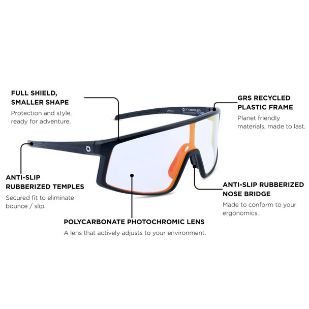product variation OPTIC NERVE Unisex Gravel Cat Matte Black Frame with Photochromic Lens Red Mirror Sunglasses (22843) image