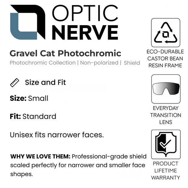product variation OPTIC NERVE Unisex Gravel Cat Matte Black Frame with Photochromic Lens Red Mirror Sunglasses (22843) image