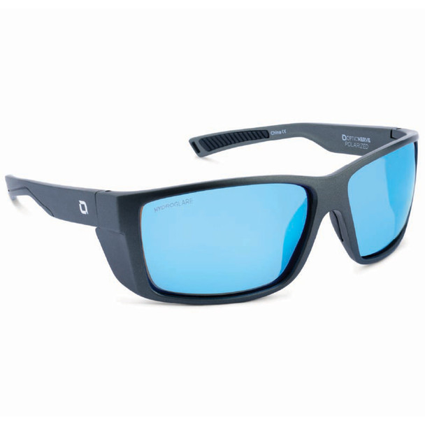 product variation OPTIC NERVE Unisex Staunton Matte Aluminum Gray Frame with HYDROGLARE Polarized Smoke Lens Ice Blue Mirror Sunglasses (22876) image