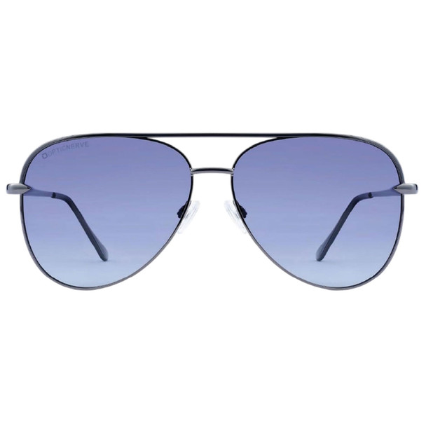 product variation OPTIC NERVE Unisex Flatscreen Shiny Gunmetal Frame with Polarized Gradient Smoke Lens Sunglasses (22825) image
