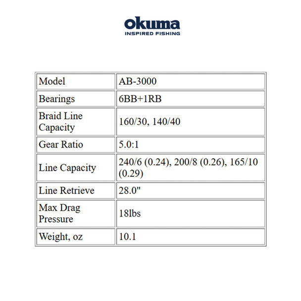 product variation OKUMA Avenger ABF-3000 Spinning Reel (ABF-3000) image