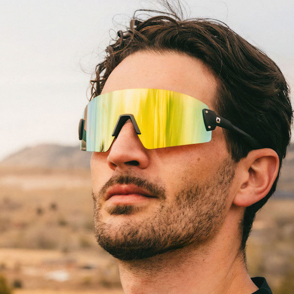 product variation OPTIC NERVE FixieBLAST Matte Black with Brown Lens Gold Mirror Sunglasses (22802) image