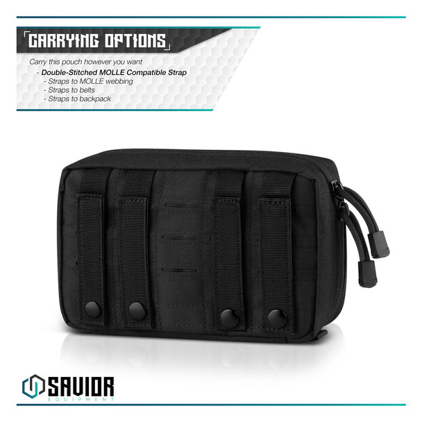 product variation SAVIOR EQUIPMENT LCM Style 9x5in Black Admin Pouch (SP-9X5LCM-ADMIN-BK) image
