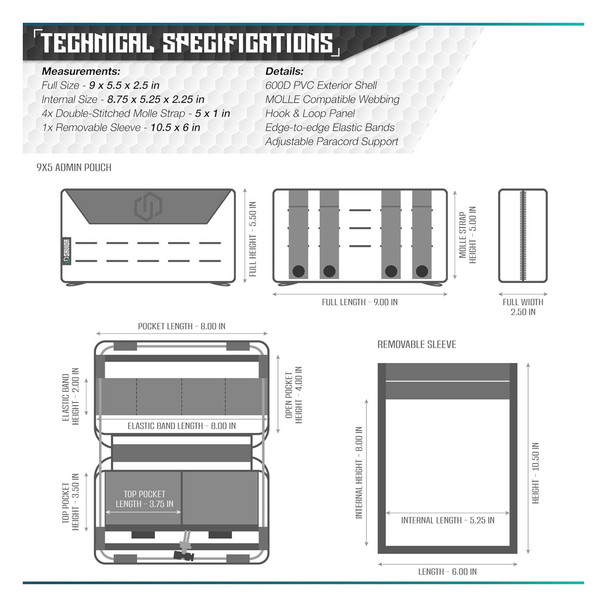 product variation SAVIOR EQUIPMENT LCM Style 9x5in Black Admin Pouch (SP-9X5LCM-ADMIN-BK) image