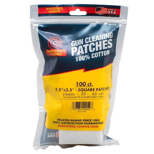 product variation SHOOTERS CHOICE 2.5in Cotton 100-Pack Gun Cleaning Patches (SHF-917-100) image