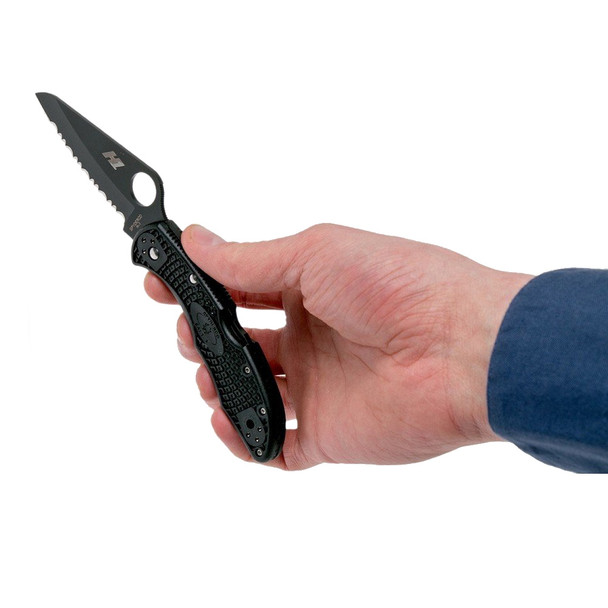 product variation SPYDERCO Salt 2 3in FRN Black/Black SpyderEdge Blade Folding Knife (C88SBBK2) image