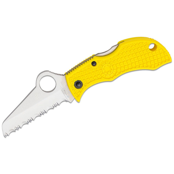 product variation SPYDERCO Manbug Salt 1.9in Yellow Serrated Folding Knife (MYLS) image