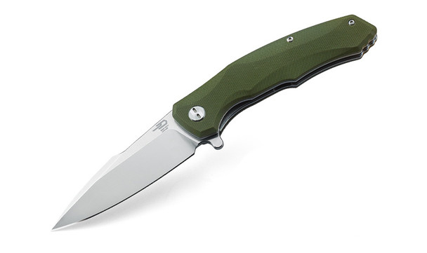 product variation BESTECH KNIVES Warwolf 3.5in D2 Stonewash/Satin Blade Army Green G10 Folding Knife (BG04B) image