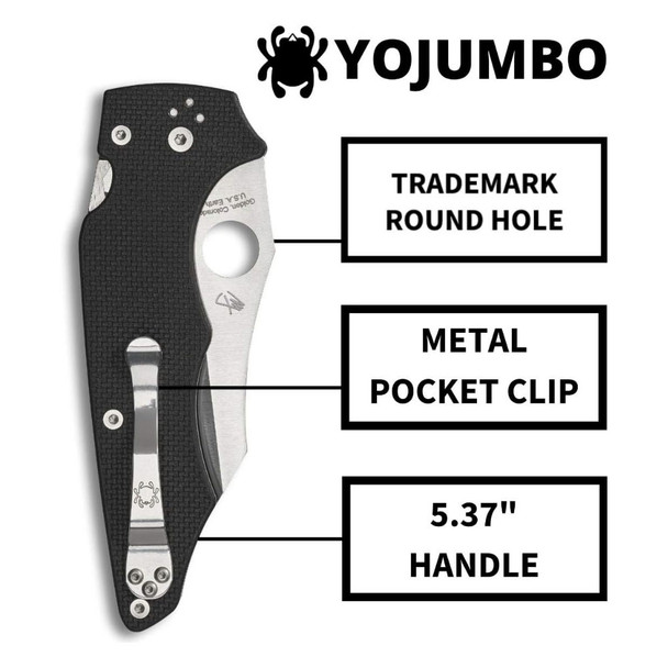 product variation SPYDERCO YoJumbo 3.98in PlainEdge G-10 Black Folding Knife (C253GP) image