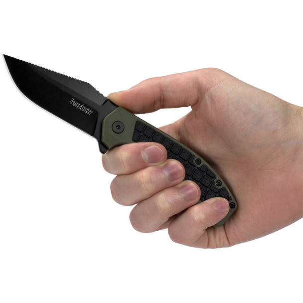 product variation KERSHAW Faultline 3in Black/Green Folding Knife (8760) image