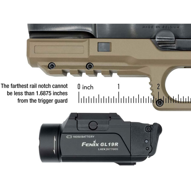 product variation FENIX GL19R 1200 Max Lumens Rechargeable Weapon Light (GL19R) image