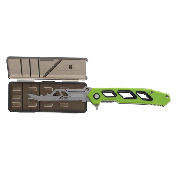 product variation Schrade Isolate Enrage 8 Satin Blade Gree Carbon Fiber Handle Replaceable Blade Knife (1197646) image