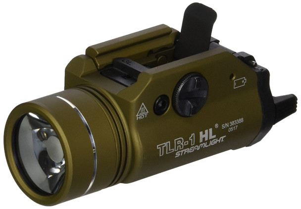 product variation Flat Dark Earth TLR-1 HL w/ Rail Locating Keys & (2) CR123A Lithium Batteries | Box Package image