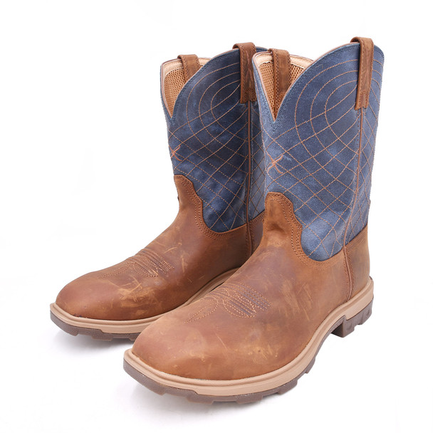 product variation Open Box (Great condition, limited use): TWISTED X Men's 11" UltraLite X™ Work Boot, Color: Mocha & Denim, Size: 12, Width: EE (MULN004-EE-12) image