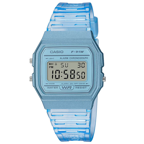 product variation CASIO POP Collection Blue Translucent Digital Sport Watch (F91WS-2) image