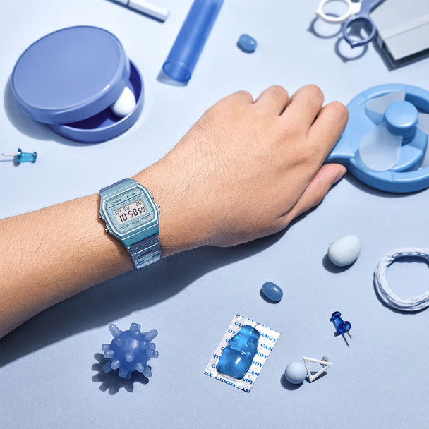 product variation CASIO POP Collection Blue Translucent Digital Sport Watch (F91WS-2) image