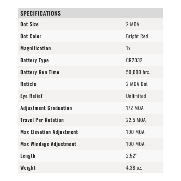 product variation VORTEX Triumph 2 MOA Red Dot Sight (TRI-RD2) image