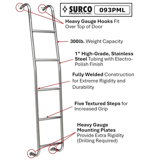 product variation SURCO Stainless Steel Van Ladder for Promaster High Roof (093PML) image