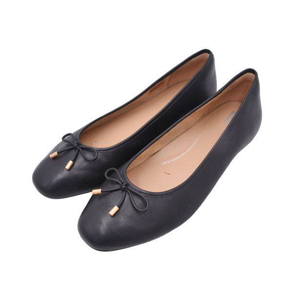 product variation Open Box (Great condition, limited use): FITFLOP Delicato Bow Soft Leather Ballet Flats, Color: Black, Size: 11 (HX8-001-090) image