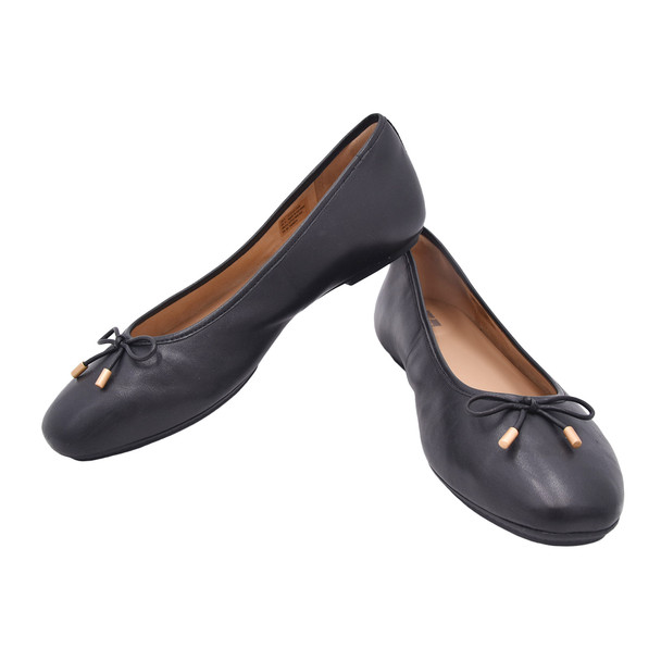 product variation Open Box (Great condition, limited use): FITFLOP Delicato Bow Soft Leather Ballet Flats, Color: Black, Size: 11 (HX8-001-090) image