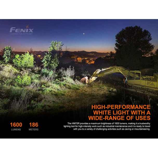 product variation FENIX HM70R 1600 Lumens Black Rechargeable Headlamp (HM70R) image