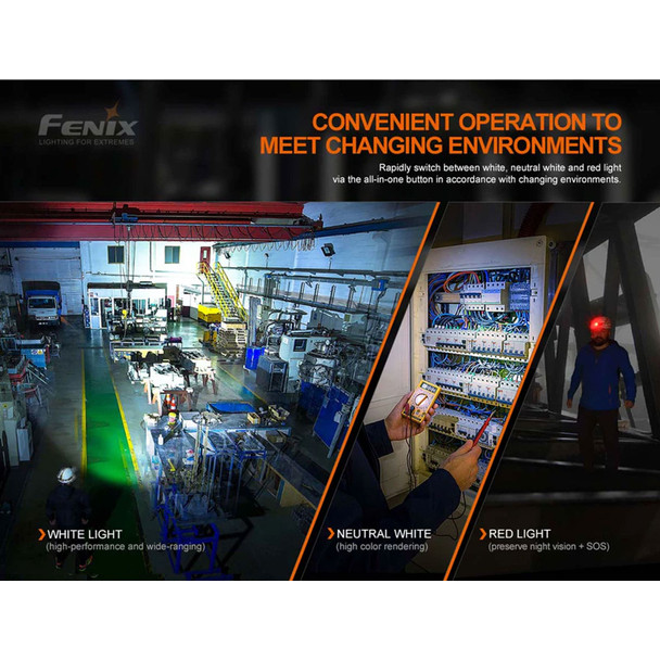 product variation FENIX HM70R 1600 Lumens Black Rechargeable Headlamp (HM70R) image