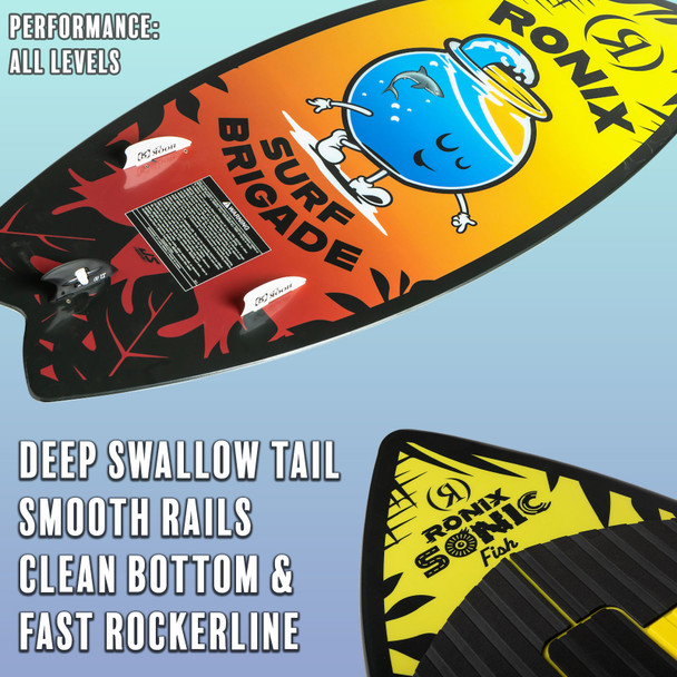 product variation RONIX Boy's Fish Sonic 3'9" Sunset Splash Wakesurf Board (252402) image