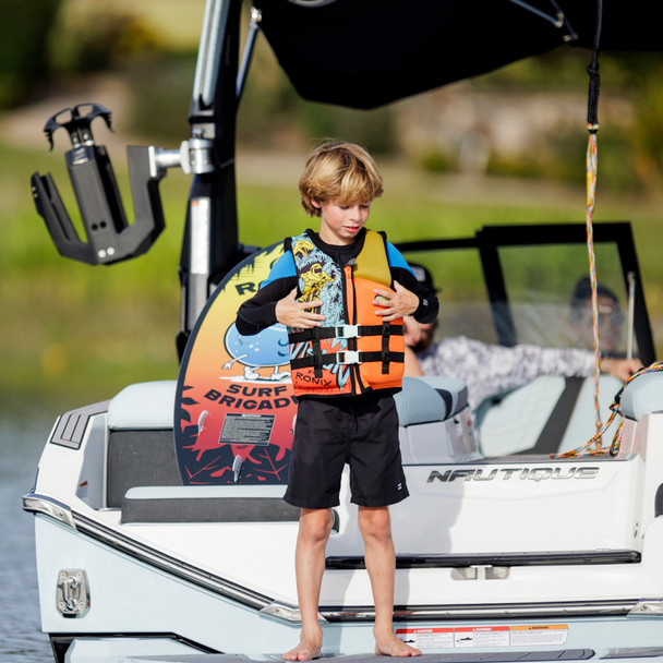 product variation RONIX Boy's Vision L70 Blue/Orange/Yellow CGA Life Vest, Youth (254045) image