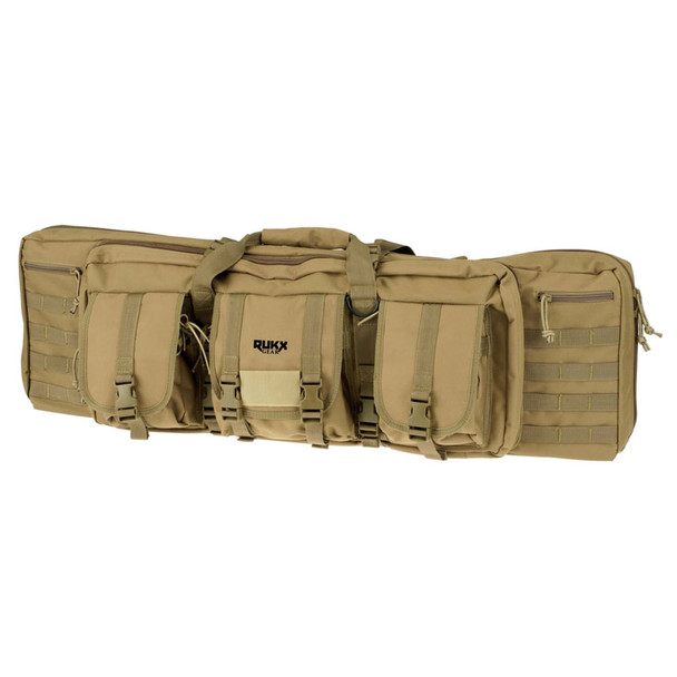 product variation Tan Rukx Gear 42 inch tactical double rifle bag with backpack straps image