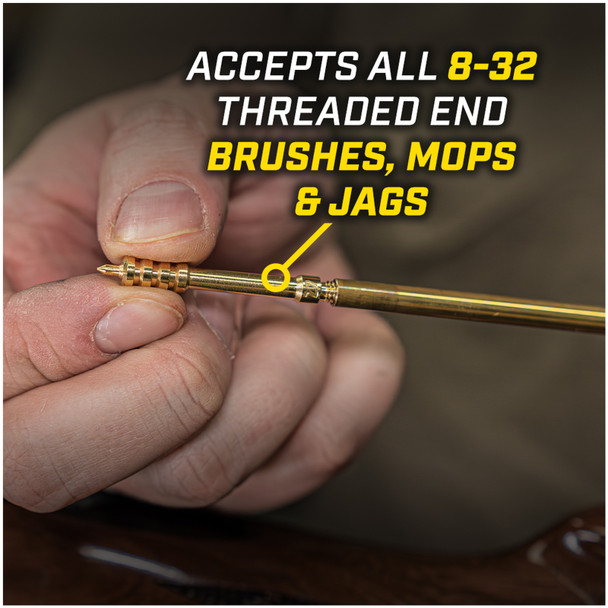 product variation OTIS 1-Piece .22 Cal 36in Brass Gun Cleaning Rod with Rotating Handle (FG-SROD-22B) image