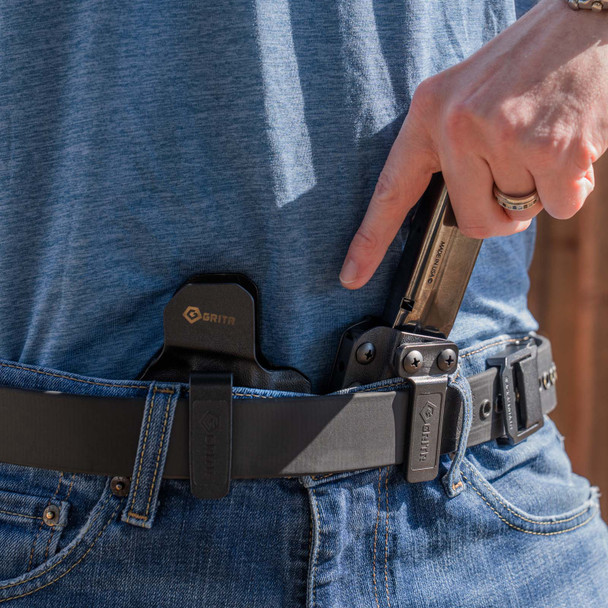 product variation GRITR Ambi IWB/OWB Mag Carrier - Fits 9mm/.357/.40 Cal Double-Stack Handgun Mags image