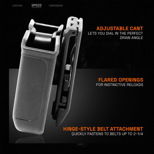 product variation GRITR OWB Double Mag Carrier - 9mm/.357/.40 Cal. Double-Stack Handgun Mags image
