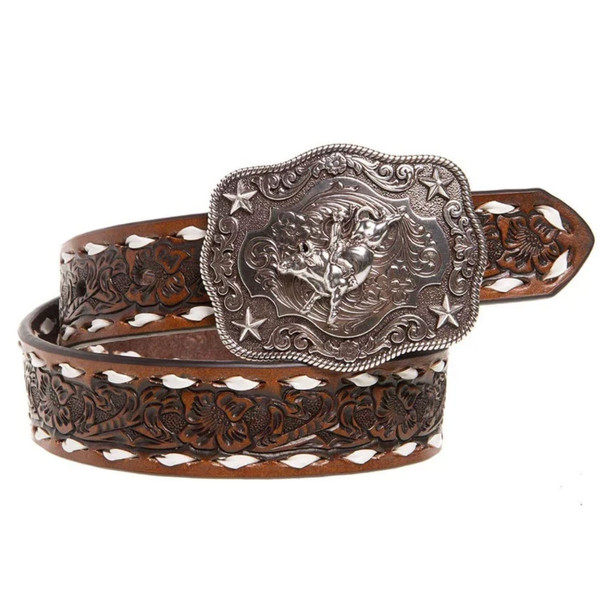product variation NOCONA Boy's Floral Embossed Leather Belt with Buckle (N4436208) image