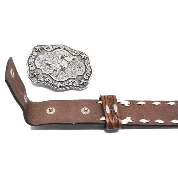 product variation NOCONA Boy's Floral Embossed Leather Belt with Buckle (N4436208) image