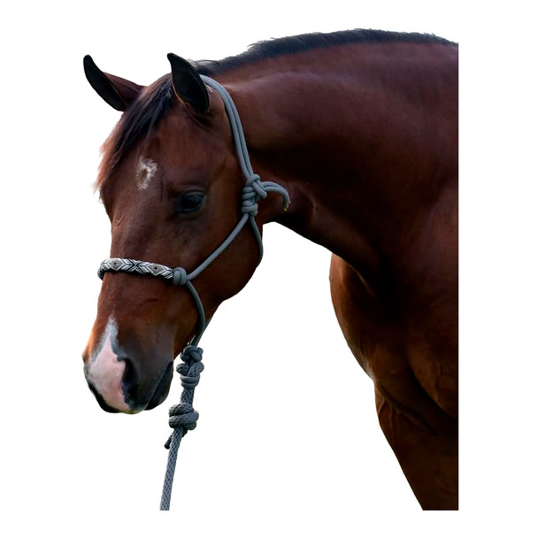 product variation PROFESSIONAL'S CHOICE Beaded Charcoal Rope Halter (HRB-CHA) image