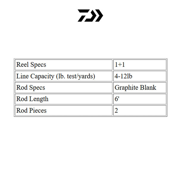 product variation DAIWA Crossfire LT Spinning Combo (CF20G602ML-C) image